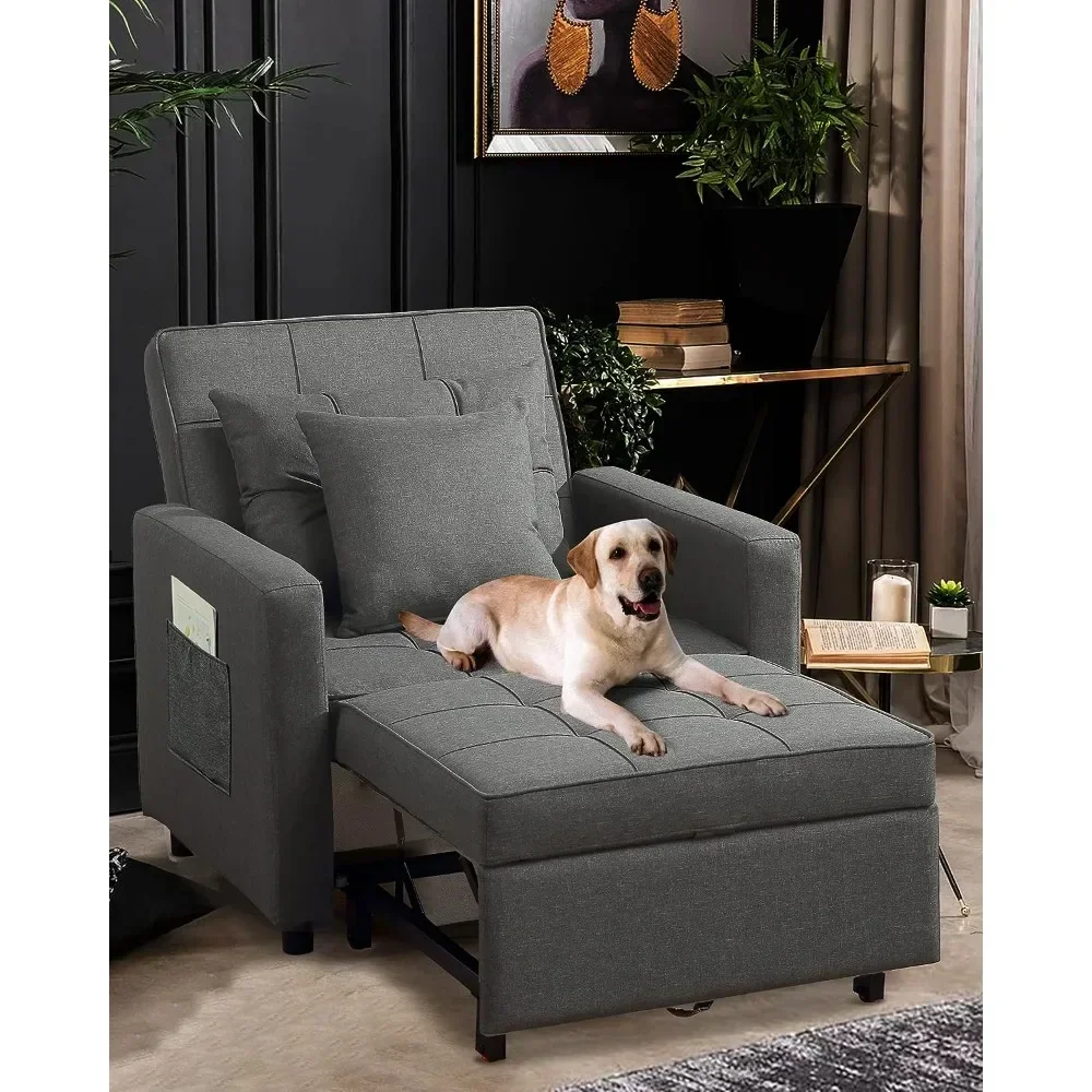 

v v Chaise Lounge Chair, Futon Chair Turns Into Bed, Sofa Chair for Living Room