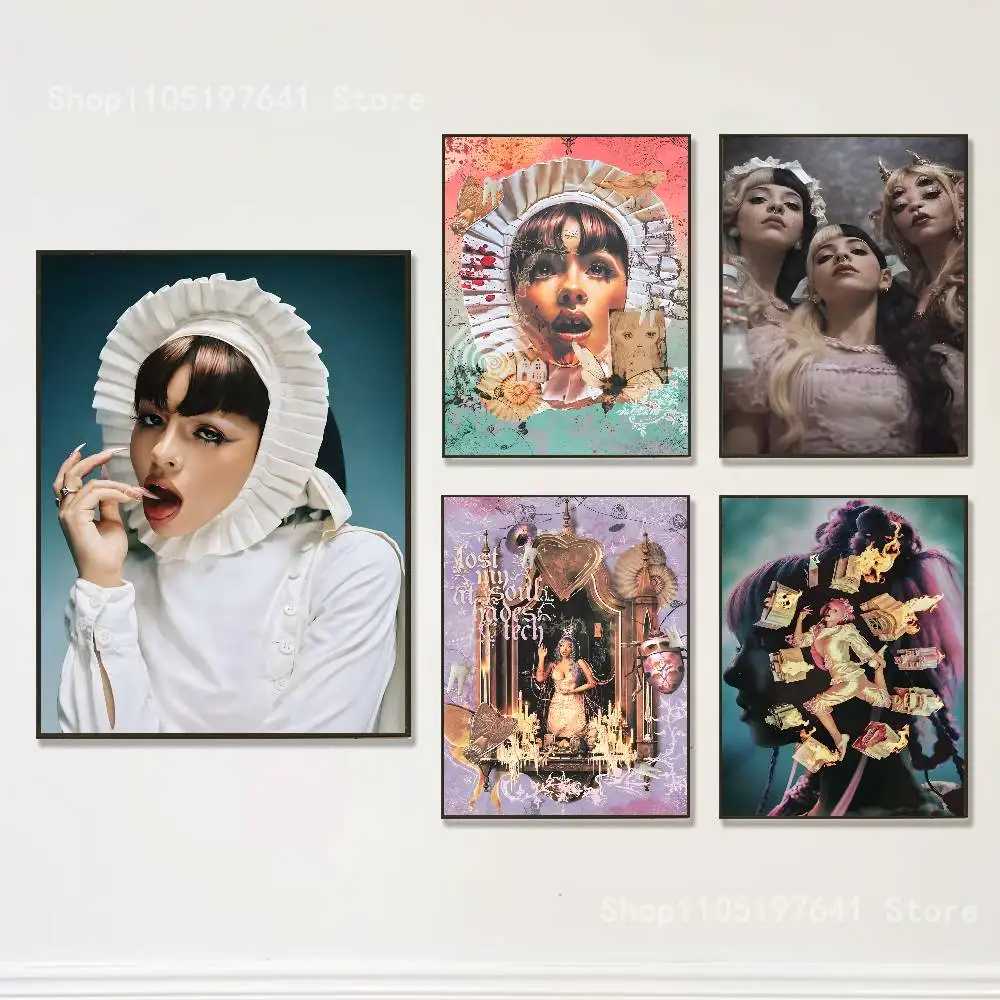 Singer M-Melanie Martinez Club Bar Paper Vintage Poster Wall Art Painting Bedroom Study Stickers