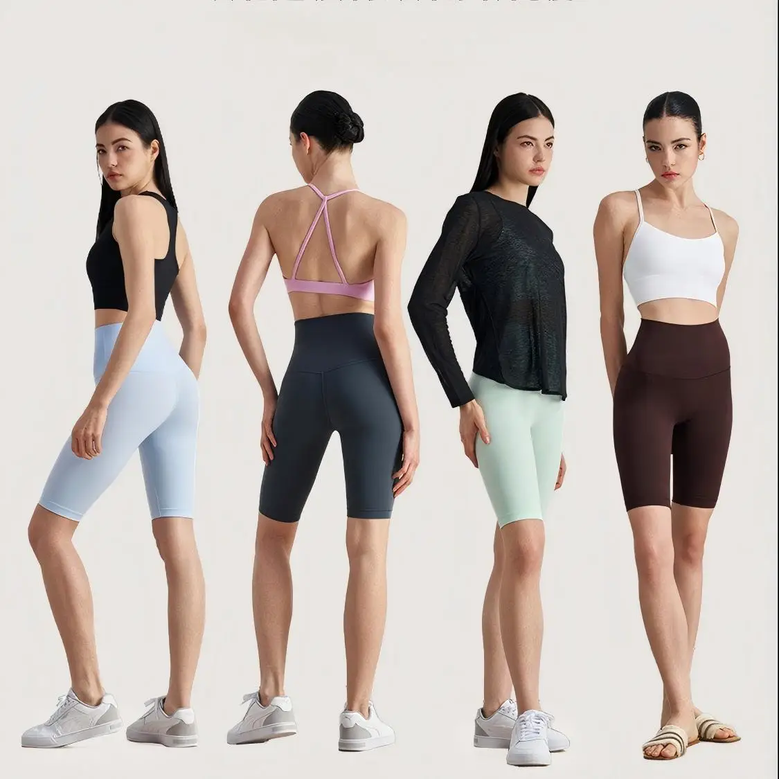 

Women's High Waist 5 Inch Butt Lifting Seamless Yoga Shorts T-Line Free Naked Feeling Quick Dry Workout Running Fitness Shorts