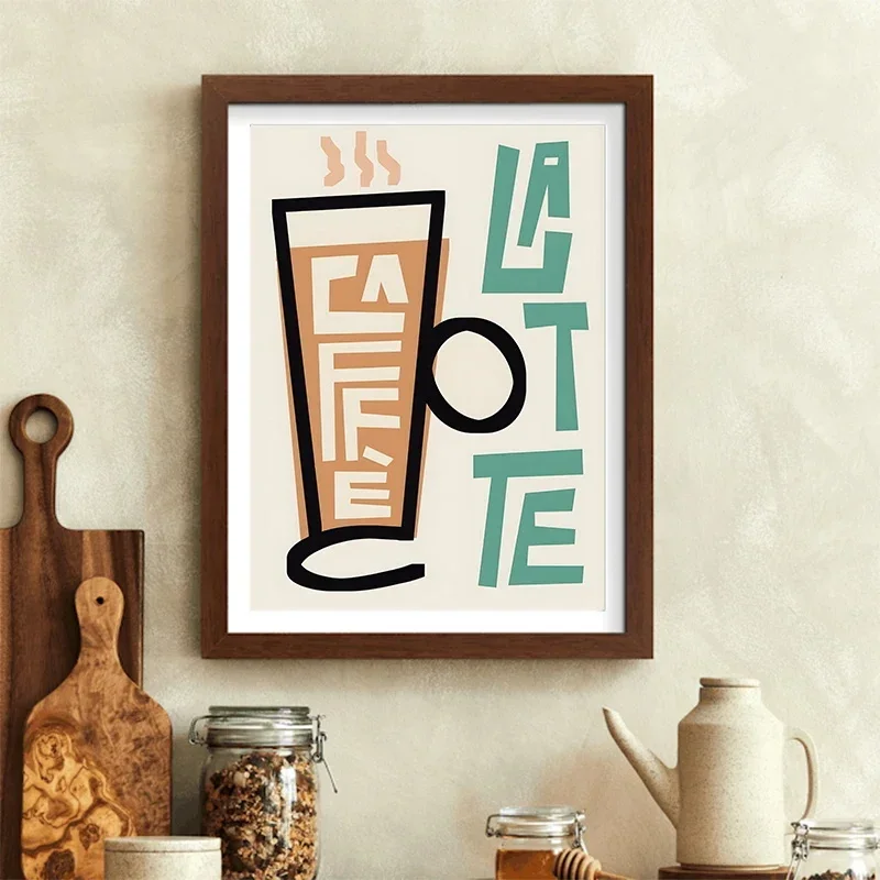 1 قطعة بدون إطار البوهيمي نمط نادي القهوة المشارك القهوة والكرواسون الطباعة الغذاء قماش جدار الفن للمنزل المطبخ الديكور