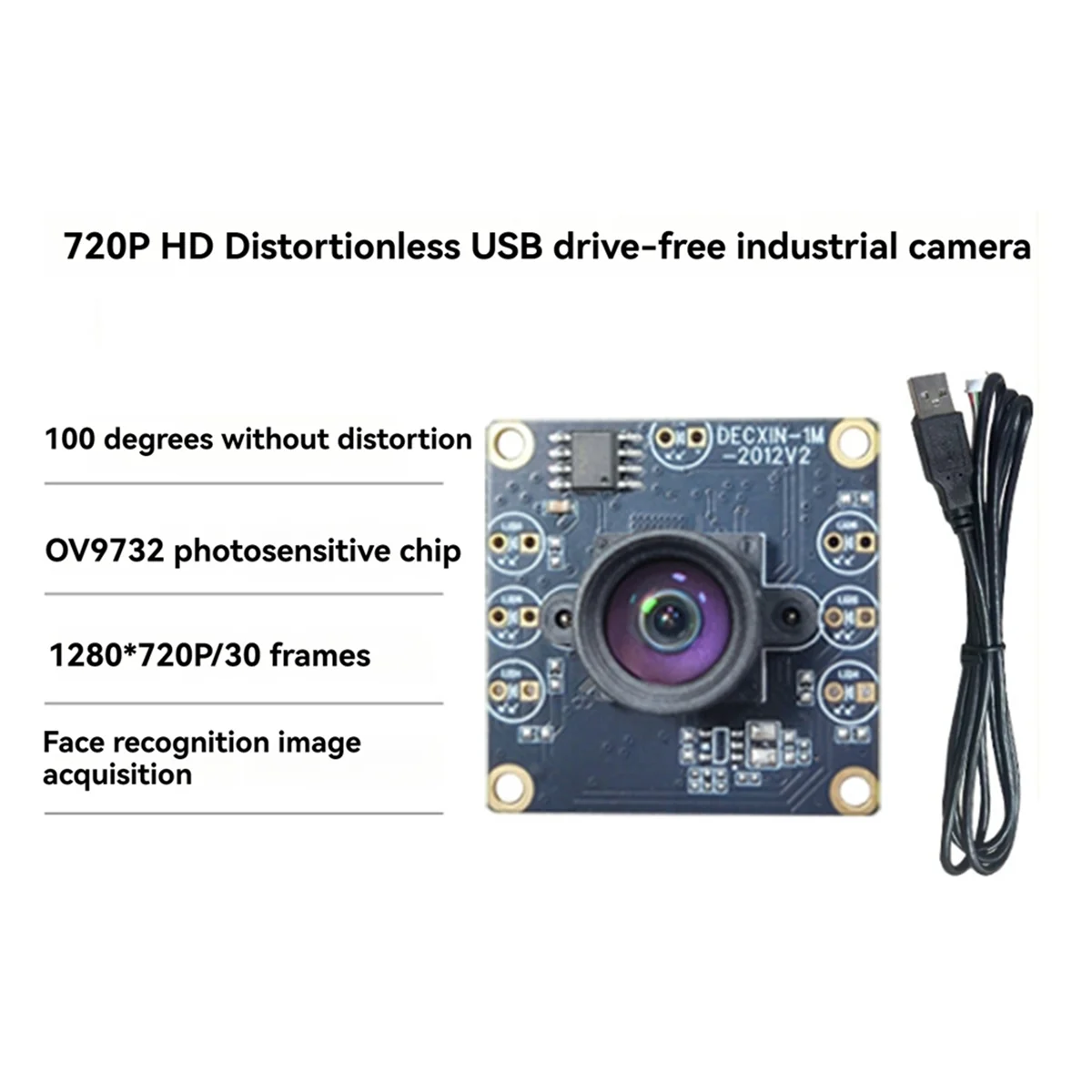 BFYLE 100 graden cameramodule 1MP OV9732 1280x720 USB gratis driver handmatige focus met 60 cm USB-kabel voor WinXP/7/8/10 3 sets