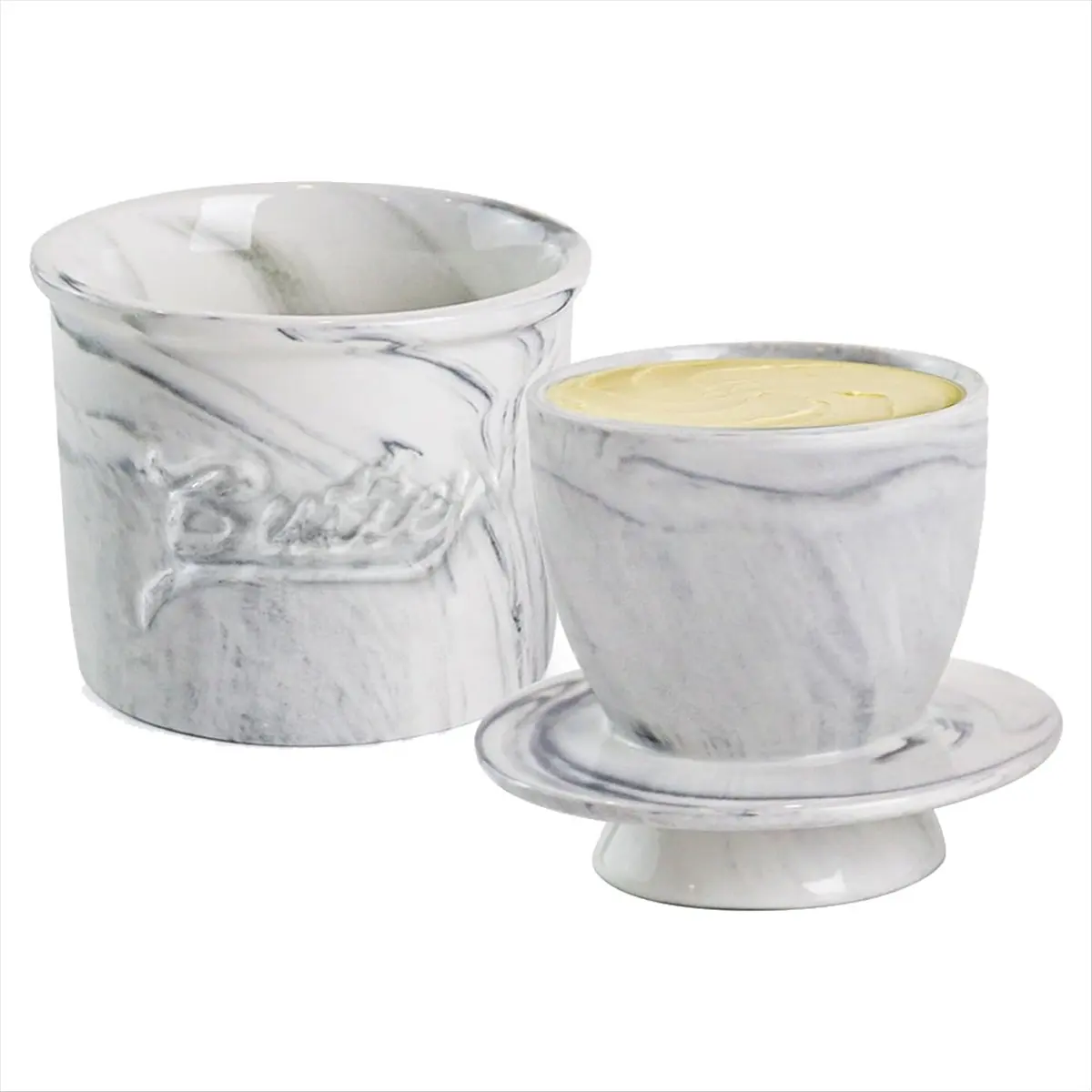 A60P Butter Crock for Counter with Water, Butter Keeper for Spreadable Butter Ceramic Butter Dish with Lid for Countertop B