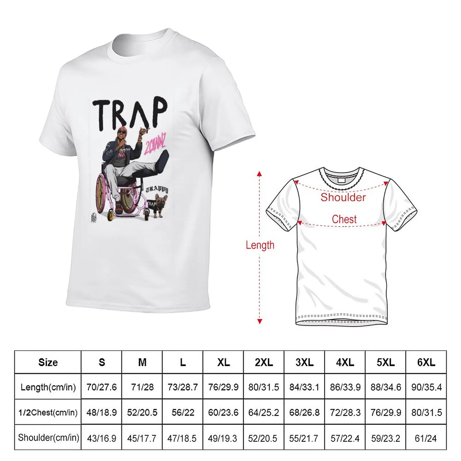 New TRAP 2 Chainz T-Shirt Short t-shirt tops mens big and tall t shirts