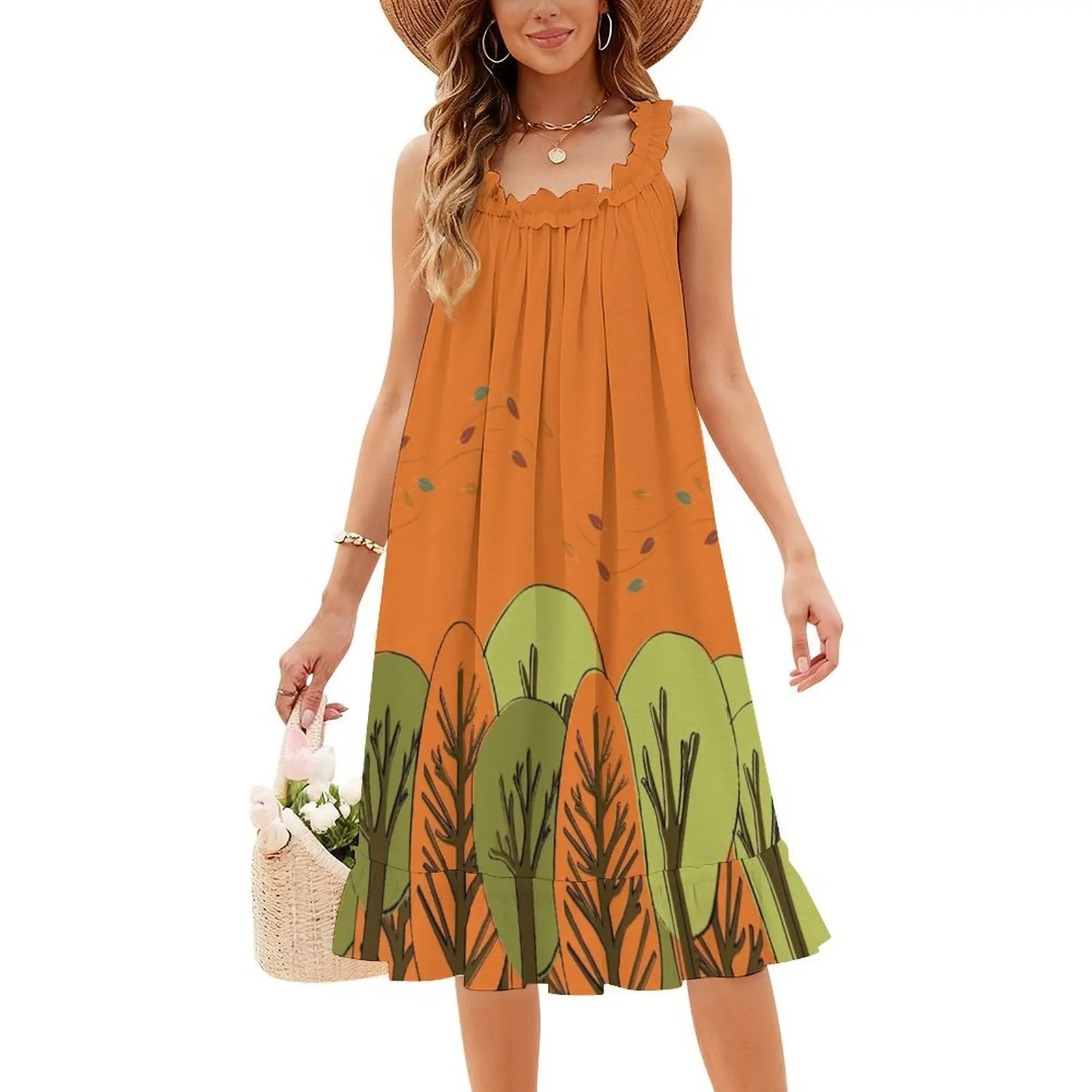 الخريف يترك نمط بوهو شيك فستان أنيق موضة شاطئ حفل زفاف ثوب الخريف يترك نمط الغواش الخريف فستان ل #4