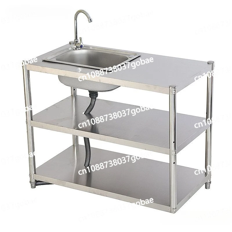 Küchenkonsole aus Edelstahl mit Spüle