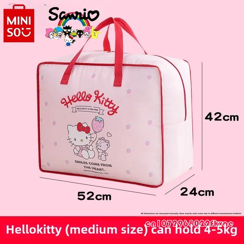 HelloKitty-Sac de rangement familial, sac à bagages de déménagement, sac de rangement de couette de dessin animé, grande capacité, à la mode, haute qualité, nouveau, 2025