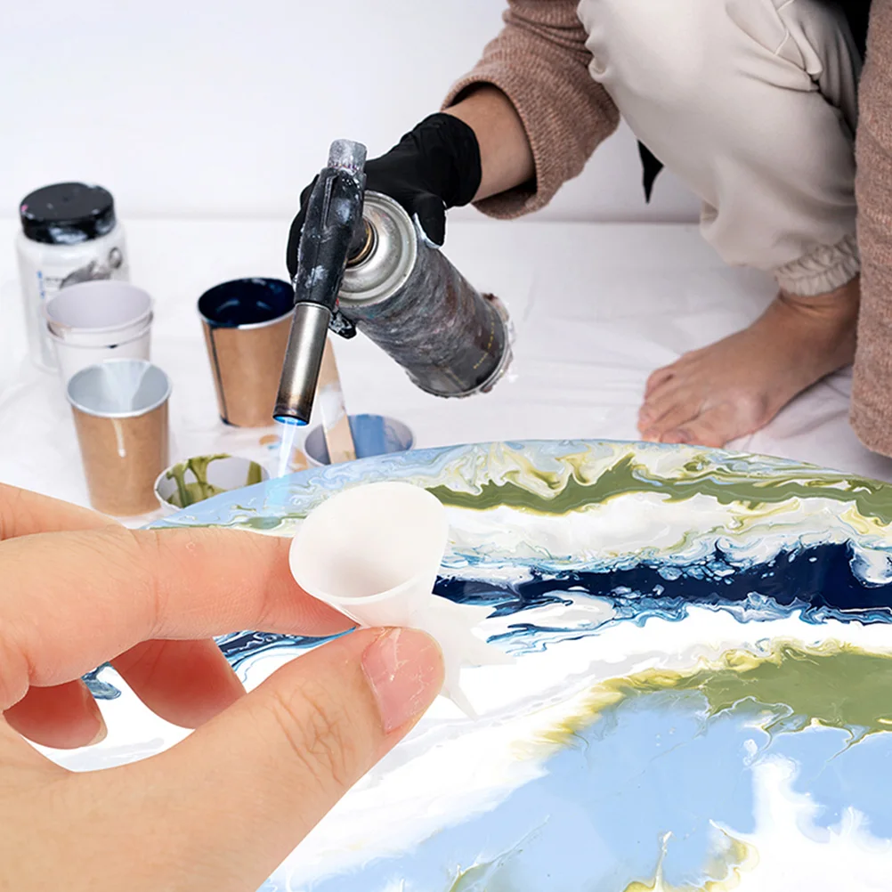 

Paint Pouring Supplies Painting Funnel Cup Making Mix White Silica Gel Oil Drum Child