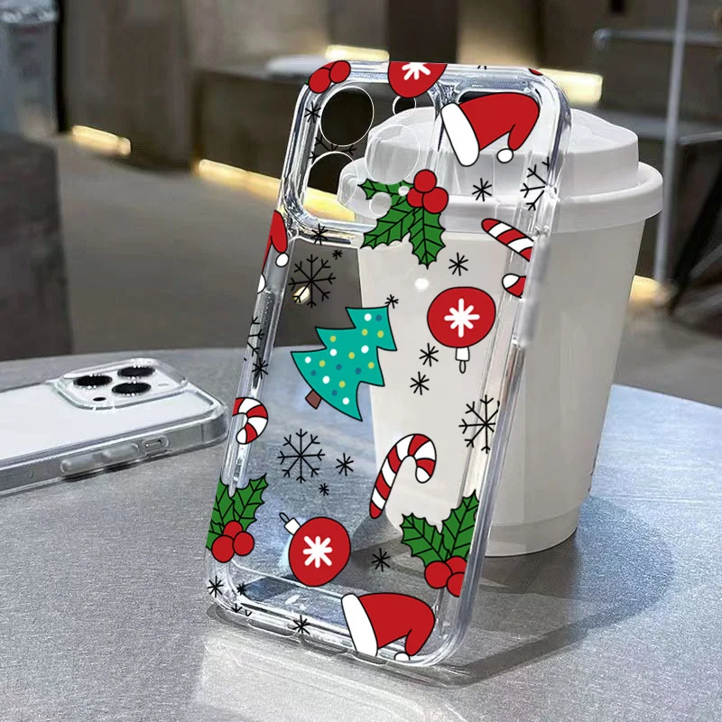 Case For Samsung Galaxy S24 S23 Ultra S22 Plus S21 FE A14 A34 A54 A33 A53 A55 A35 A15 Luxury Cartoon Christmas Soft Phone Cover