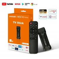 Android 11 OS MX10 TV stick HDR set top 4K 1080p 2.4g/5G WiFi smart TV sticks for Google YouTube Netflix network media player