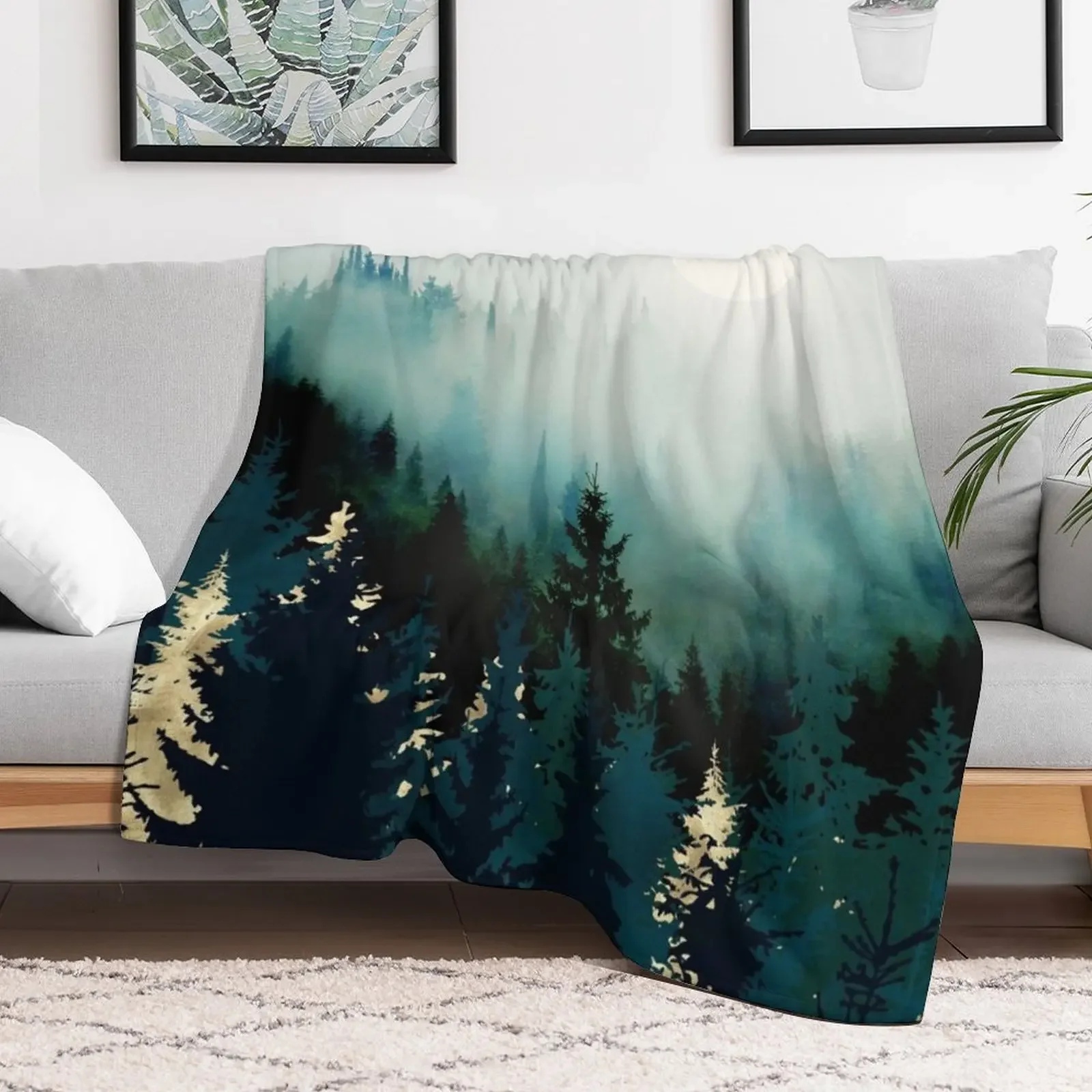 Forest Glow Throw Blanket Plush Fuzzy Cozy Blanket for Couch Sofa