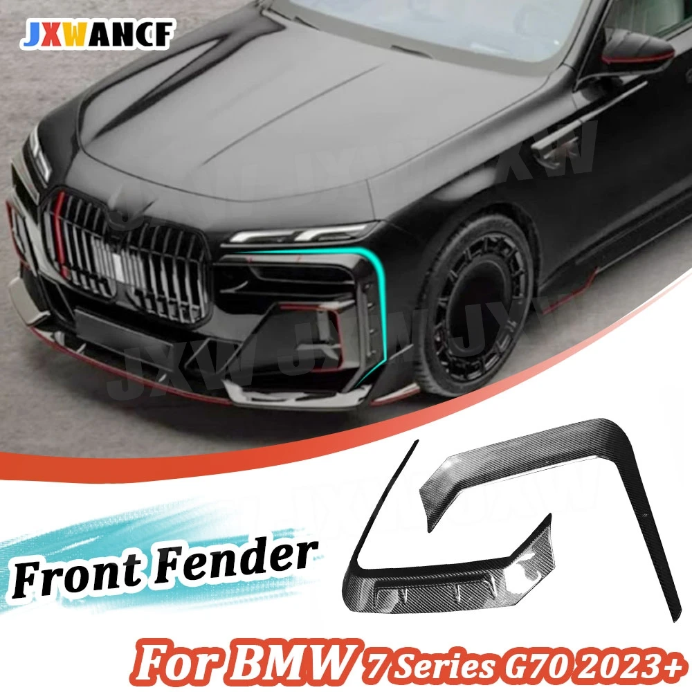 

JXWANCF Carbon Fiber Front Bumper Fender Fin Splitters Canard Vent Splitter Trim for BMW 7 Series G70 2023+ FRP Front Splitters