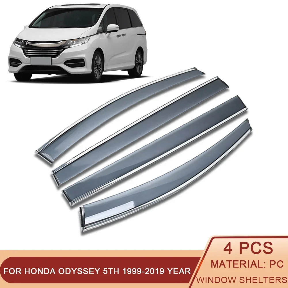 

For HONDA ODYSSEY 5th Generation RC 1999-2019 Car Window Sun Rain Shade Visors Shield Shelter Protector Cover Trim Frame Sticker