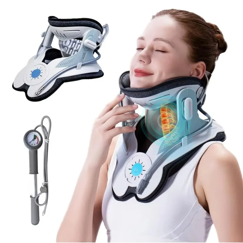 8 A-irbag Support Cervical Neck Traction Device with 3 Power Traction and Air Pump Relief Decompression Pain Correction Device