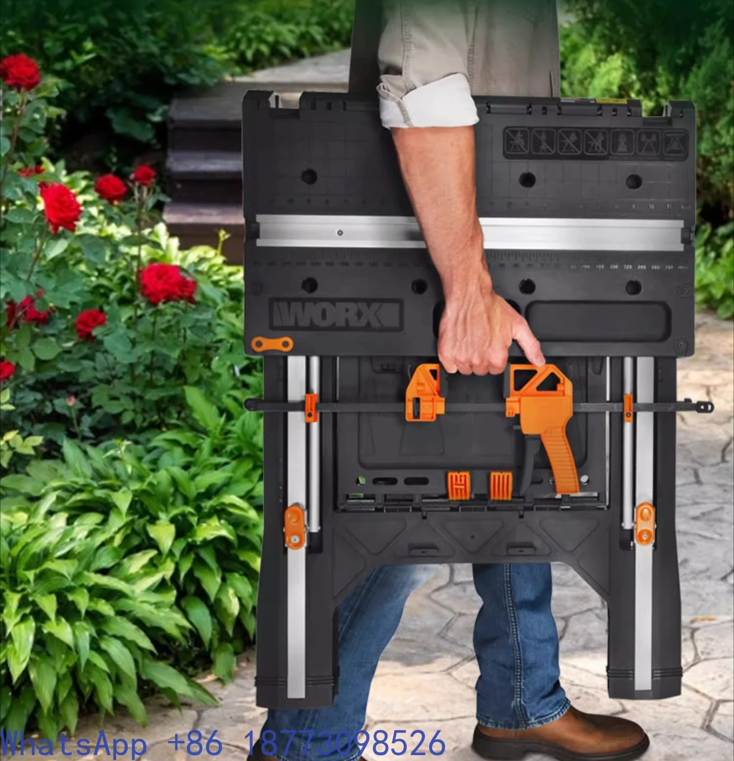 WORX Multi-Purpose Work Tool Table WX051 Mobile Portable Woodworking Bench Saw Table Folding Tool，new