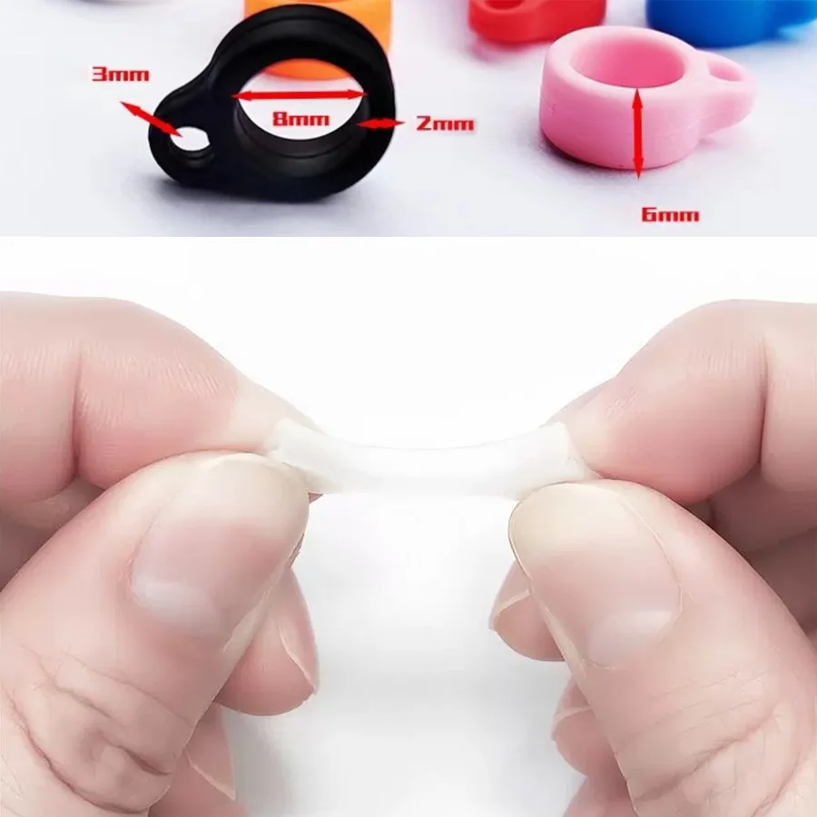 

20pcs 8mm Silicone Ring Bracelet Hearing Aid Anti-Lost Silicone Ring Signature Pen Hanging Ring Anti-Lost Capacitive Stylus Kit