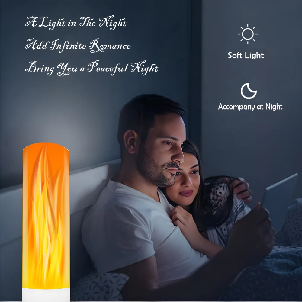 Imagem -06 - Led Atmosfera Usb Flame Flashing Candle Lights Book Lamp Power Bank Camping Iluminação Cigarette Lighter Effect