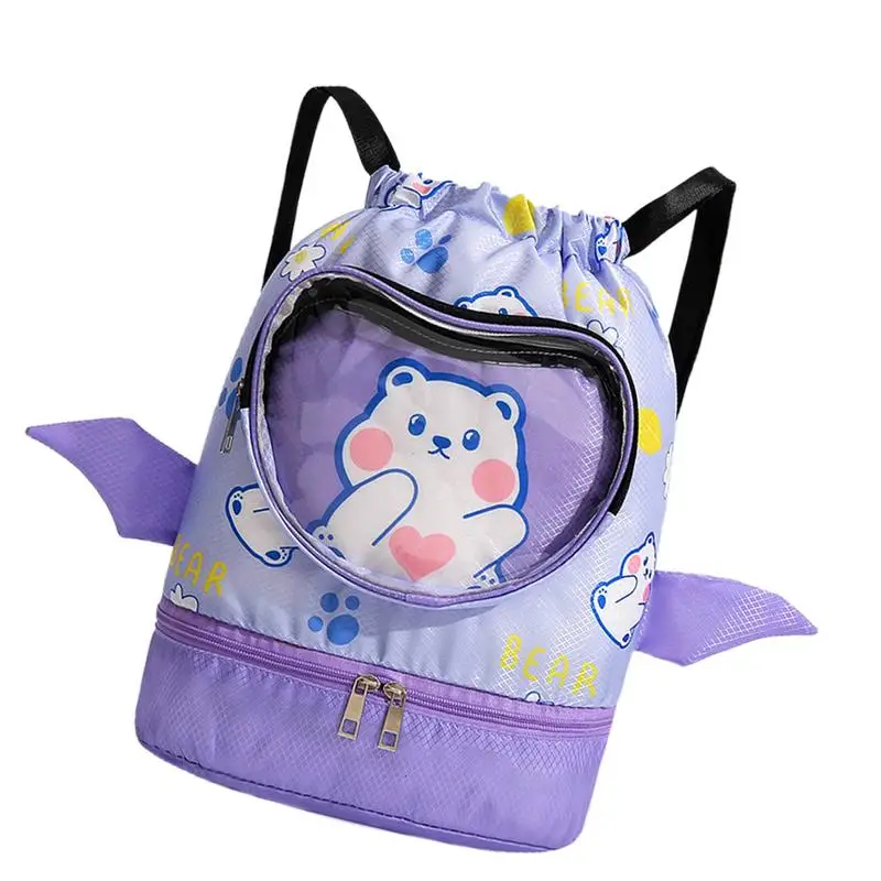 

Kids Drawstring Bag Dry Wet Separated Sackpack Swim Backpack Gym Backpacks With Shoe Compartments For Children Boy Girl Swimmers