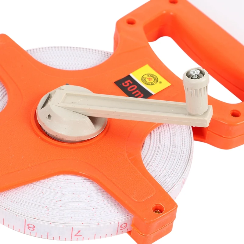 1Pc 30M/100Ft Meter Open Reel Fiberglass Tape Measure Inch Metric Scale Impact Resistant Plastic Measure Tools