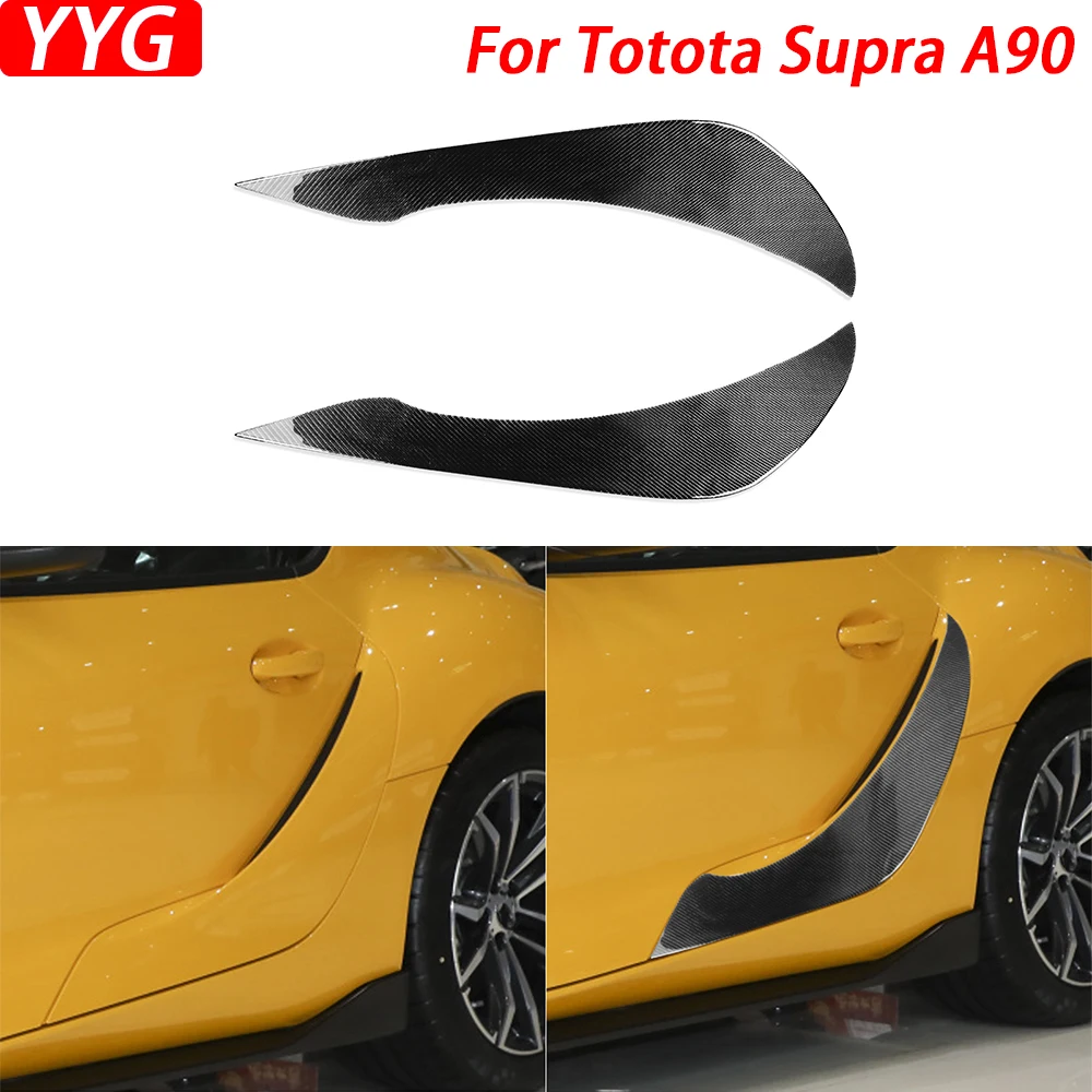 For Toyota Supra A90 2019-2022 Real Carbon Fiber Side Door Vent Fender Panel Decorative Cover Car Decoration Accessories Sticker