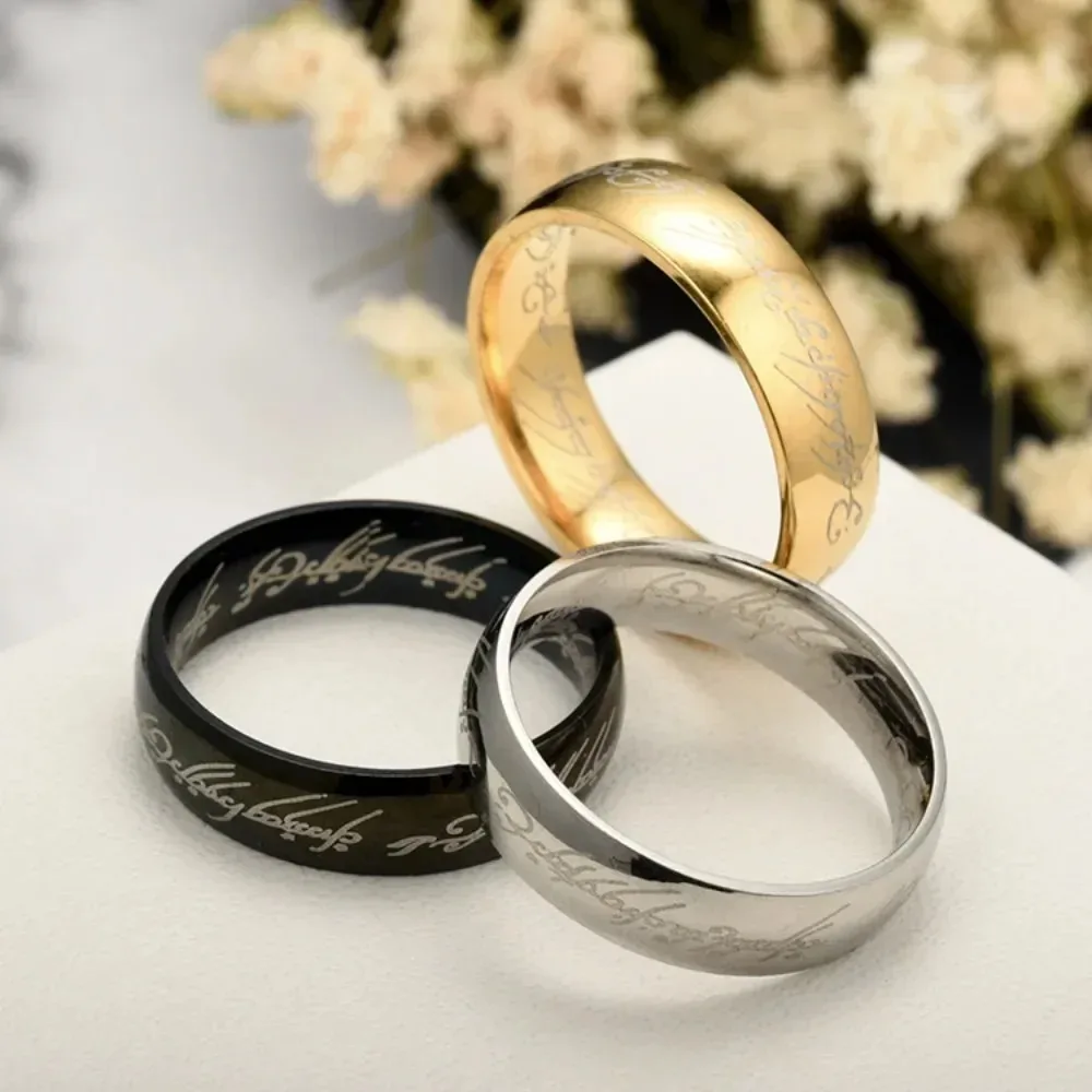 Language Stainless Steel Rings for Unisex Fashion Accessories Jewelry image 6