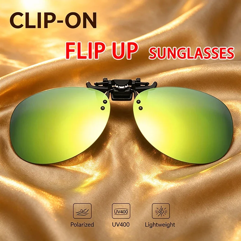 Weekend Road Trips or Business Commute Delicate YOOSKE Polarized Lightweight Clip On Sunglasses Classic Oversized Flip Up