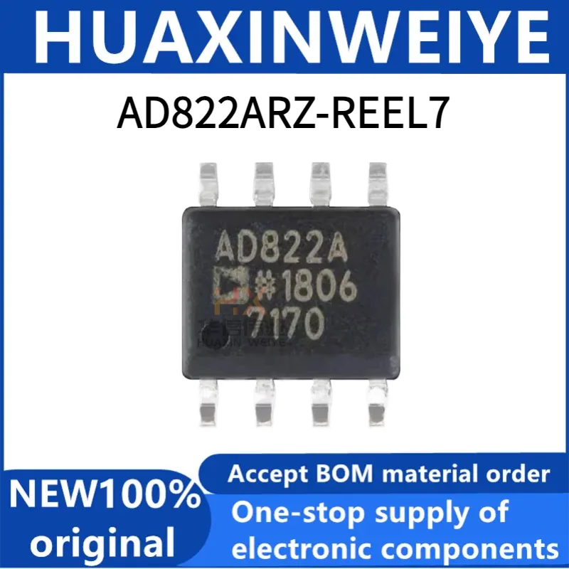 Originale originale AD822ARZ-REEL7 SOIC-8 single power rail to rail FET amplificatore operazionale chip