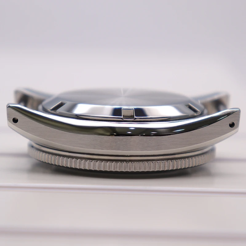 40-mm-Gehäuse für Taucheruhren in Silber, mit AR-Saphirglas, passend für SPB149J1, NH35, NH36, NH34, NH38, Automatikwerk, 28,5-mm-Zifferblatt, MOD Tiger Whale. – Detail 12