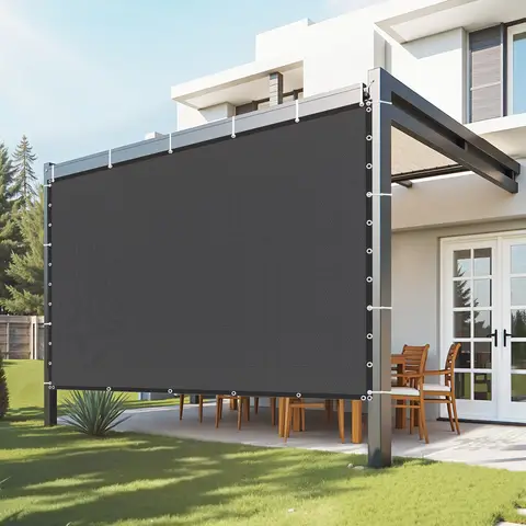 SucceBuy 90% tela parasol 10x1 0/12/20 pies cubierta parasol para pérgola 140 GSM HDPE dosel pantalla de privacidad para jardín al aire libre patio trasero