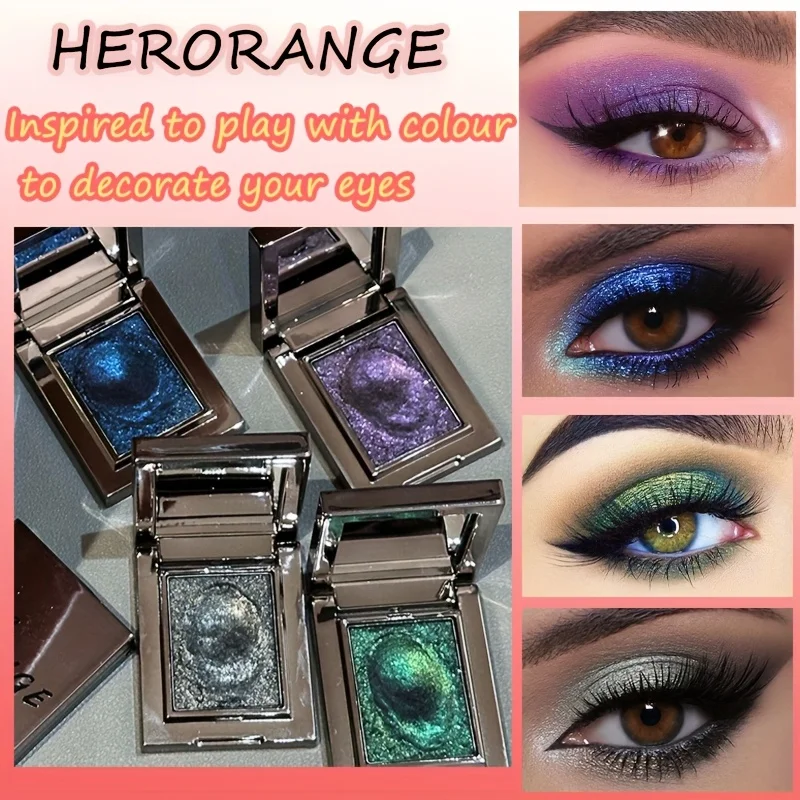 Monochrome Eye Shadow, Flashing, Brightening, Long-Lasting Color, Waterproof and Sweat-Proof, Natural Cosmetics for Creating Exquisite Eye Makeup, Music Festival Party Role-Playing