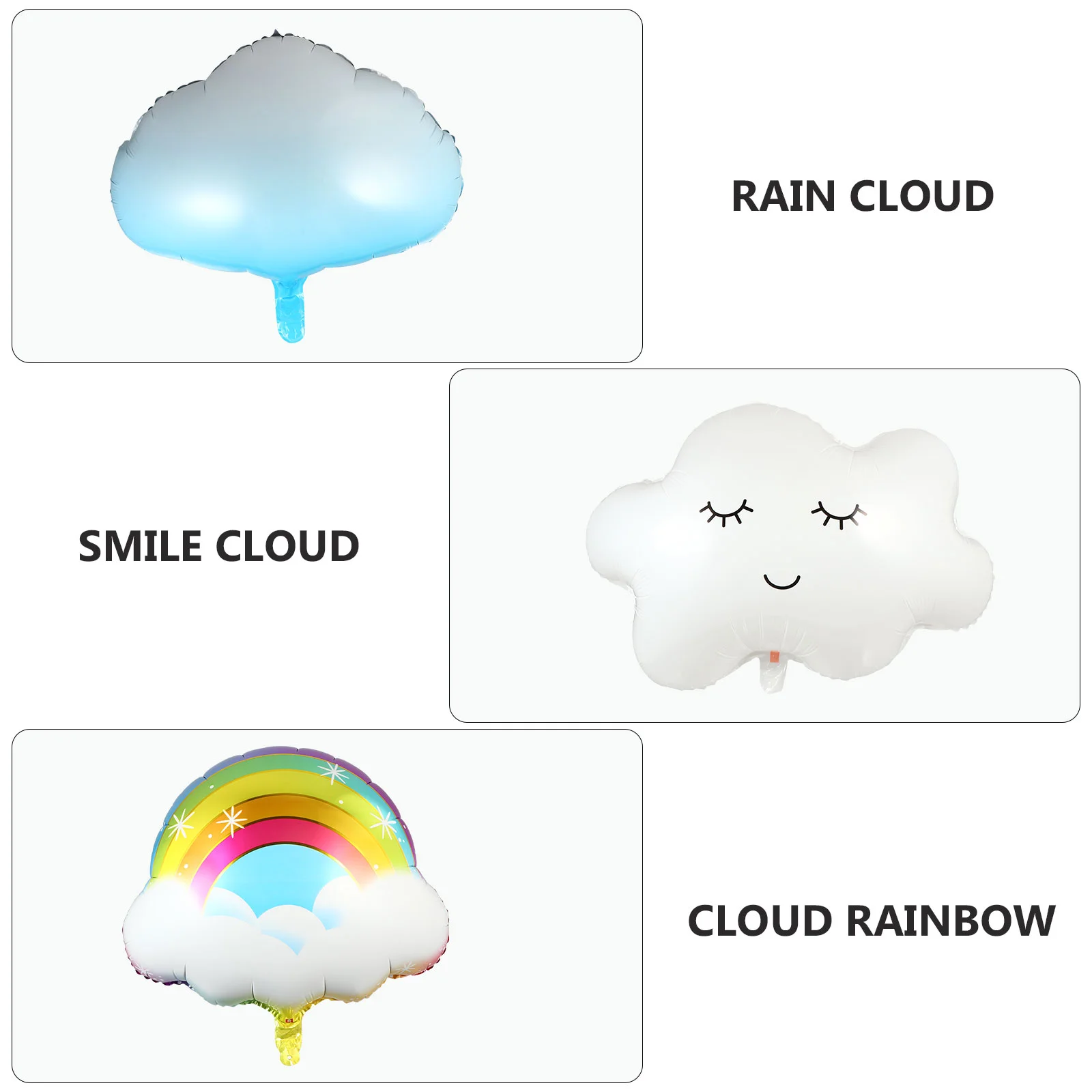 9 Pcs Cloud Rainbow Balloon Reusable Balloons Wear-resistant Decorations Aluminum Film Birthday Party Air-tight