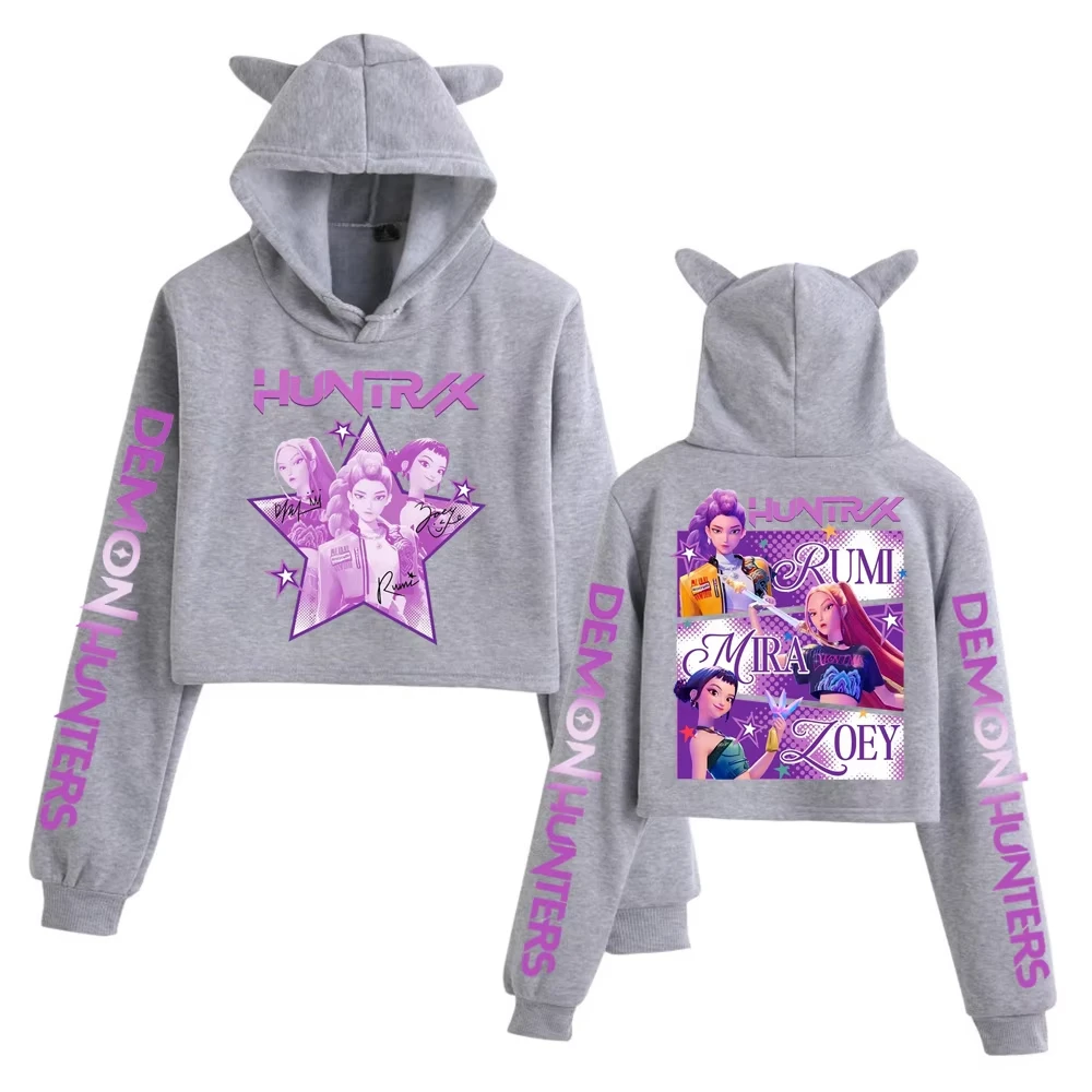 

Kpop Demon Hunters Fanmerch Mira Rumi Zoey Huntrix Hoodie Cat Ears Sweatshirt Long Sleeve Girls Women 2025 New Fashion Clothes