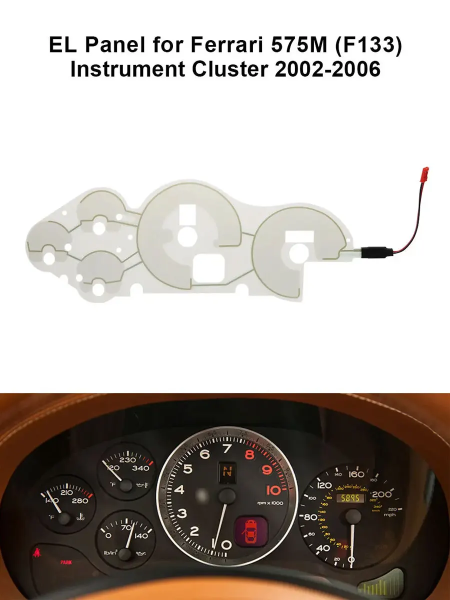 EL-Panel für Ferrari 360 (F131) Modena, Spider, F430 und 575M (F133) Maranello und Superamerica Instrumentencluster – Detail 3