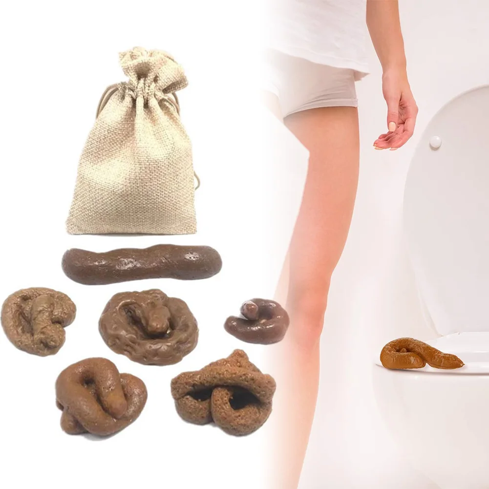 6Pcs/Set Poop Prank Toy Different Shapes Simulation Poop Poop Toys Fake Poop Feces Pranks Gag Gift for Halloween April Fools Day