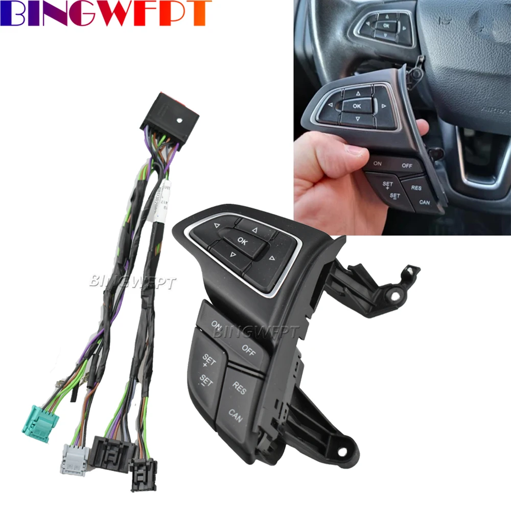Low Configuration Left Cruise Speed Control Switch High Quality Steering Wheel Button For Ford Focus MK3 2015-2017 Kuga 2017 - view 2