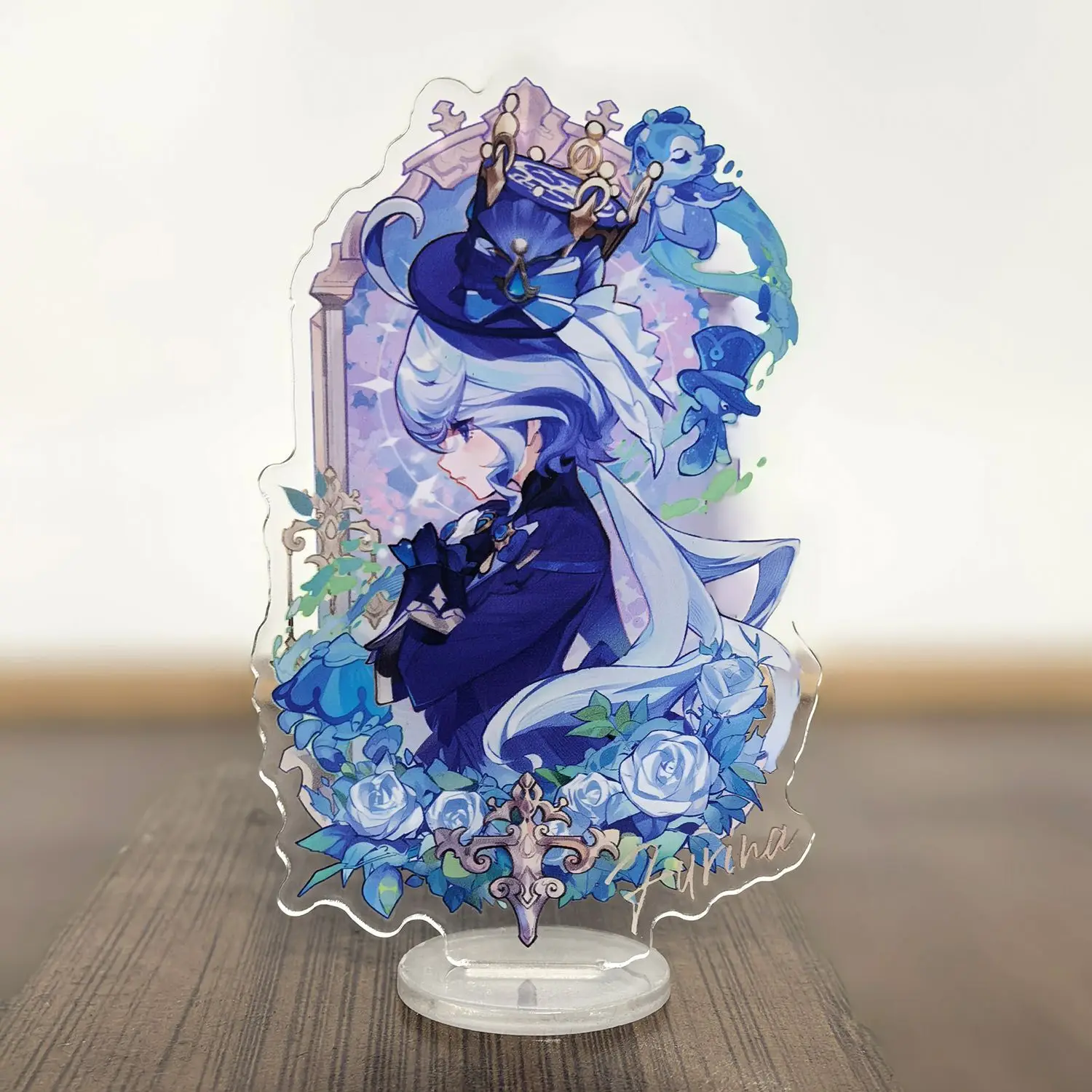 

Новый Fufu Genshin Water God Funina, персонаж, подставка для товаров, акриловый настольный изысканный орнамент, подарок лучшему другу