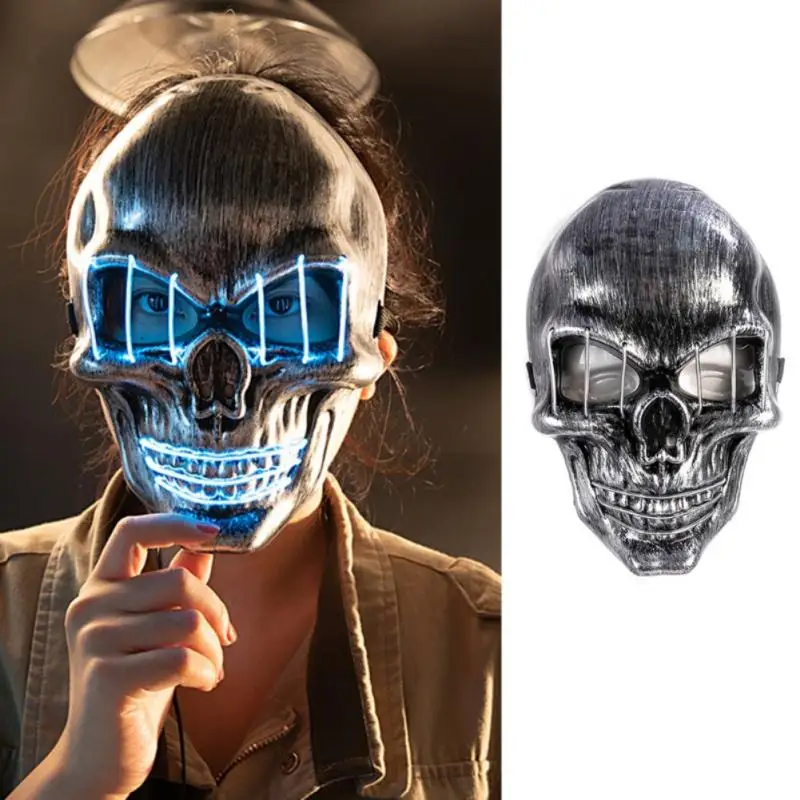 10/5/3/1PCS Halloween Scary Skull Skeleton Mask LED Light Up Mask For Halloween Festival Cosplay Costume Parties Carnival Night