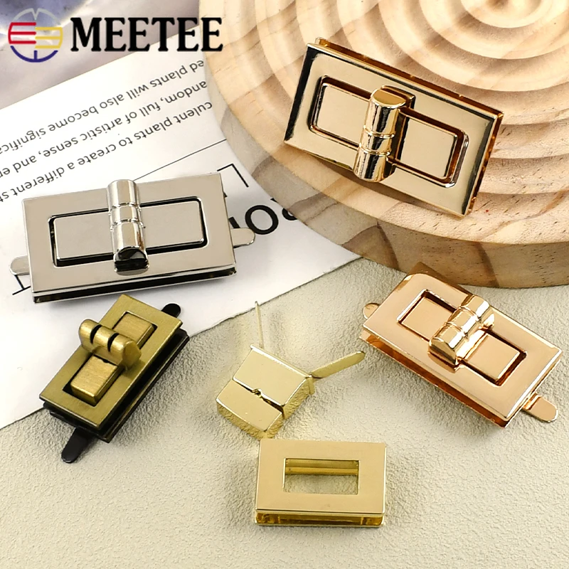 2/5Sets Metal Buckles Bag Pocket Twist Turn Lock Buckle Women's Purse Wallet Decor Snap Hook Hardware Accessories for Handbags