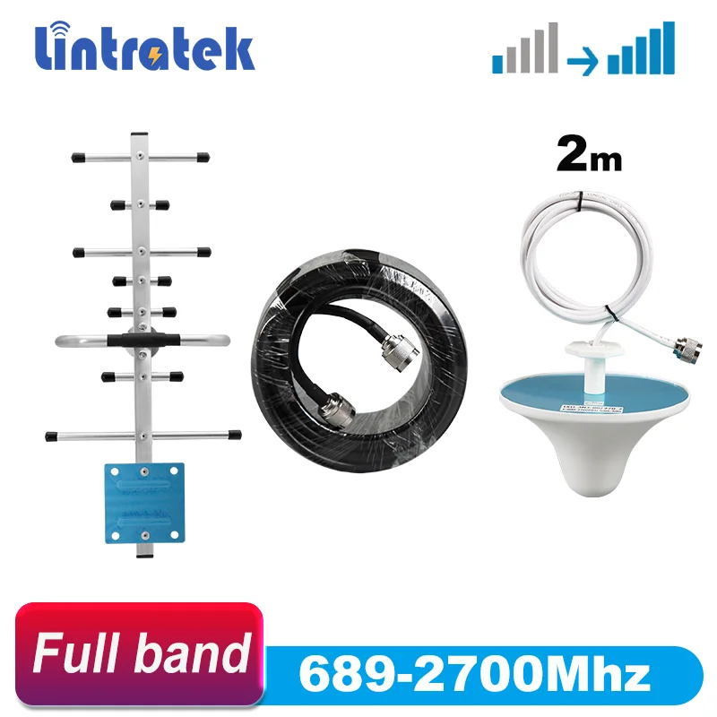 2g 3g 4g antenna kit for Cellular amplifier 12dBi 698~2700MHz Yagi antenna for mobile signal amplifier with Omni Ceiling antenna