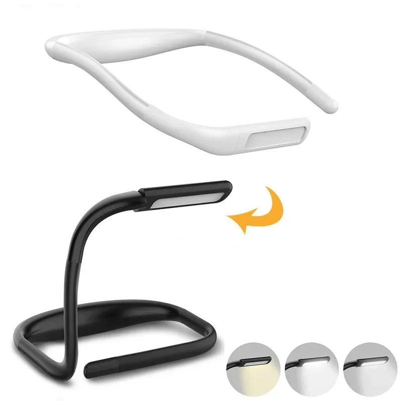 

LED Neck Reading Lamp USB Rechargeable Flexible HandsFree Eye Protection Learning Book Light Student Table Lamp Night Lights