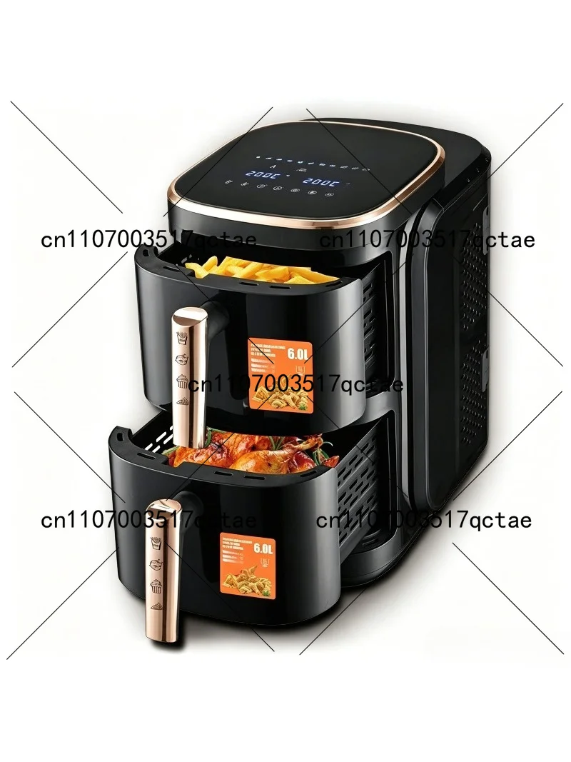 Double-layer Air Electric Fryer Large-capacity Pan Household Multi-functional Intelligent Oil-free Smokeless Electric Fryer