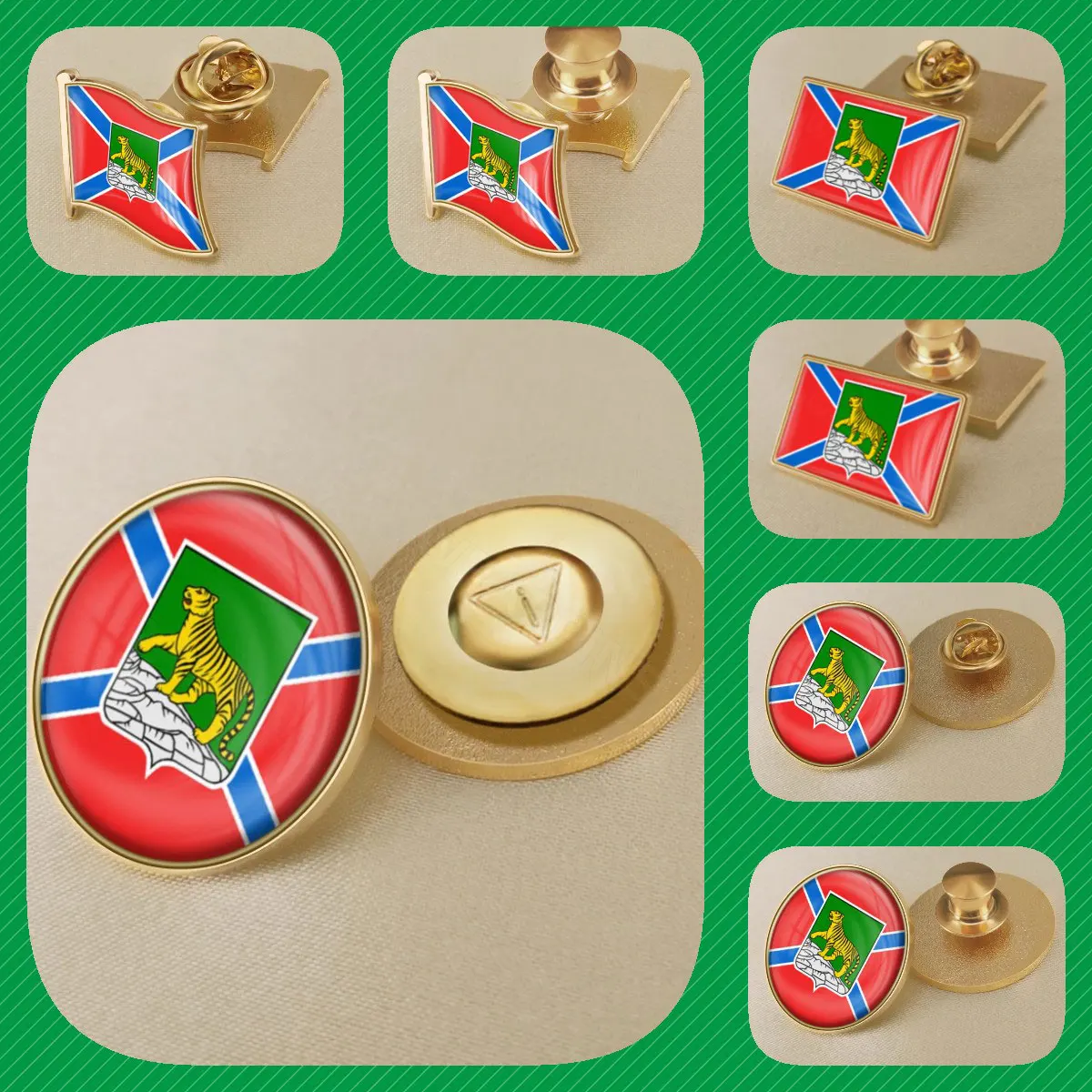 Coat of Arms of Vladivostok Primorsky Kray of Russian Federation Flag Lapel Pins Broochs Badges