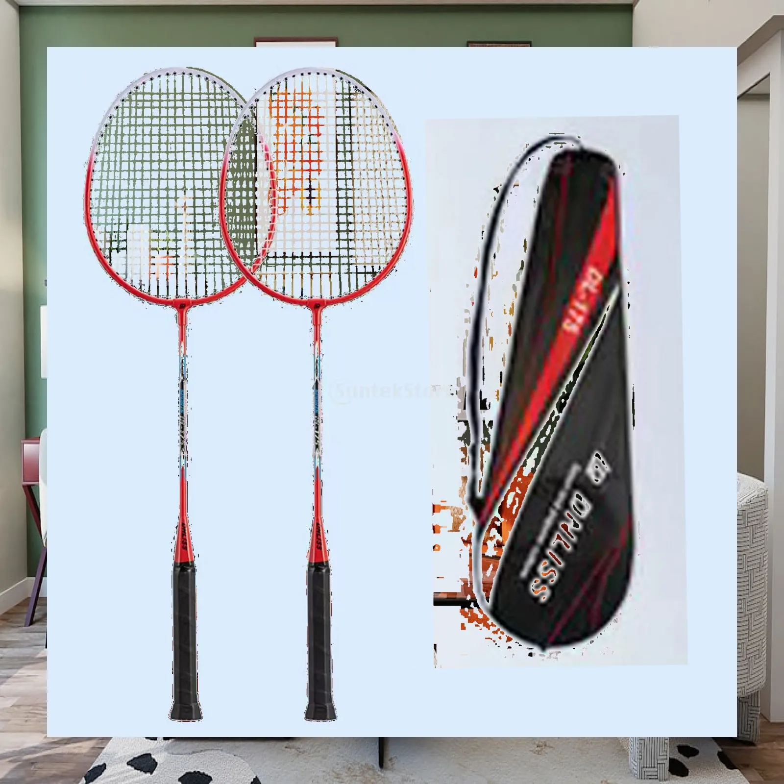 Kids Badminton Rackets Set Stable Alloy Frame Outdoor Shuttlecocks for Family Interaction Sports