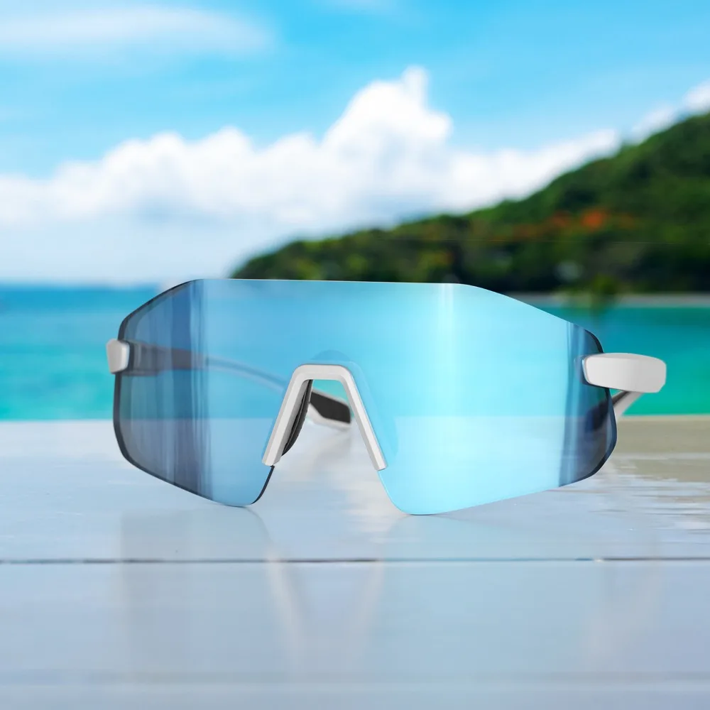 

Rimless riding glasses TR90 UV protection and windproof outdoor mountain bike sports goggles Ultra light