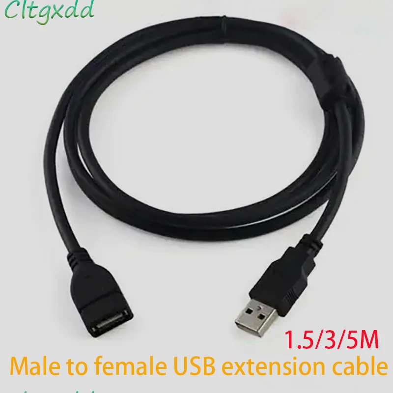 USB 2.0 male to female charger extension cable data synchronization black connector suitable for keyboard/mouse etc 1.5M 3M 5M