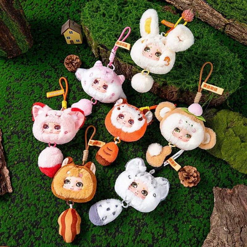 18cmの丸いビニール製ぬいぐるみ、森の動物のぬいぐるみ、ビニール製ぬいぐるみ、バックパックに掛けるキーホルダー、子供への美しい贈り物