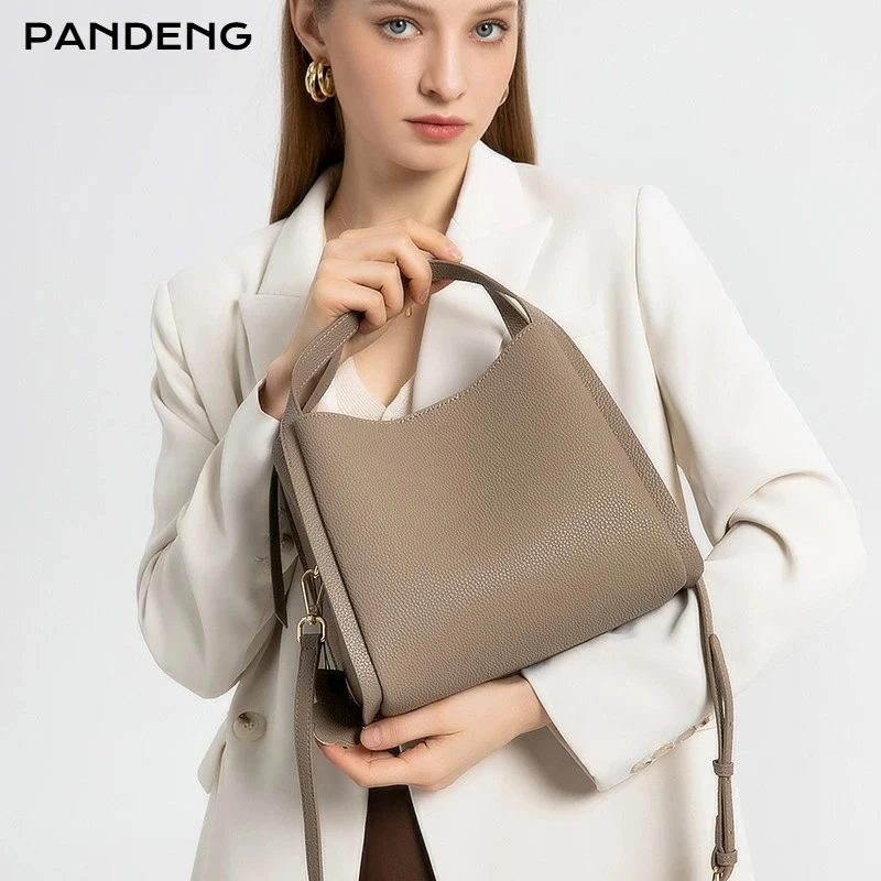 

Женская сумка-ведро из натуральной коровьей кожи, модная дизайнерская сумка из воловьей кожи класса люкс, вместительная сумка для повседневного использования