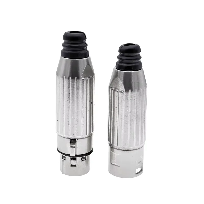 1pcs XLR Connector, All Metal Microphone Plug, Balanced 3-Pin 3-Core Male Female Audio Cable Adapter Mic Connector