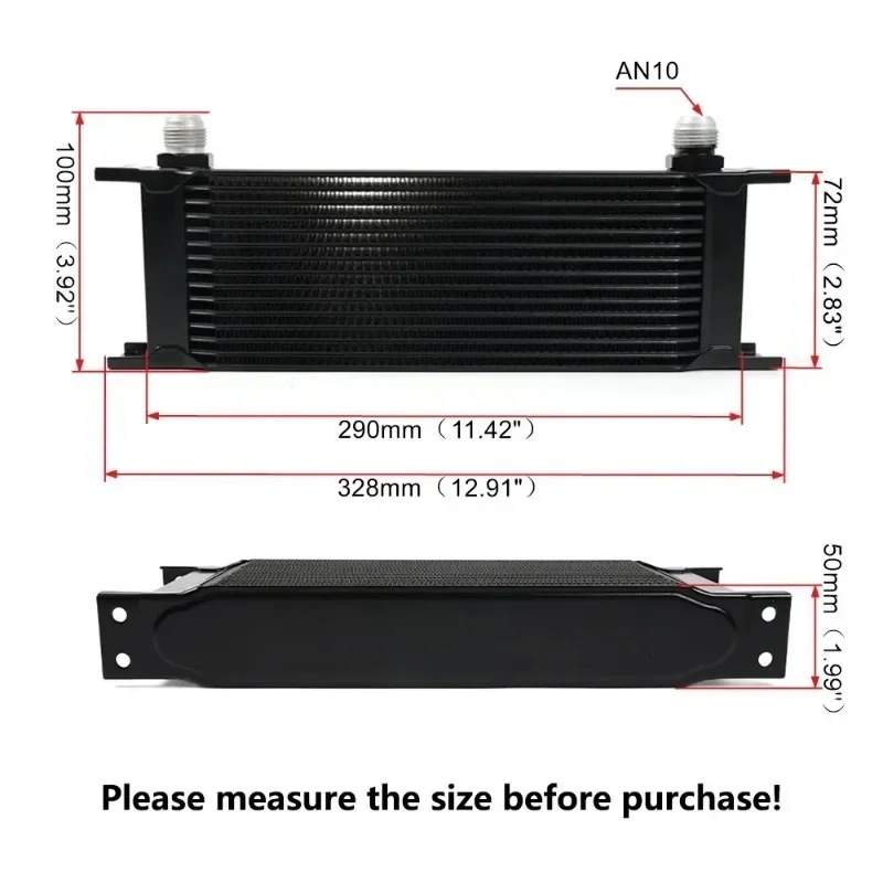 AN10 Aluminum Radiator 10/15 Rows British Type Car Engine Oil Cooler Cooling Radiator Replacement Universal Cooler