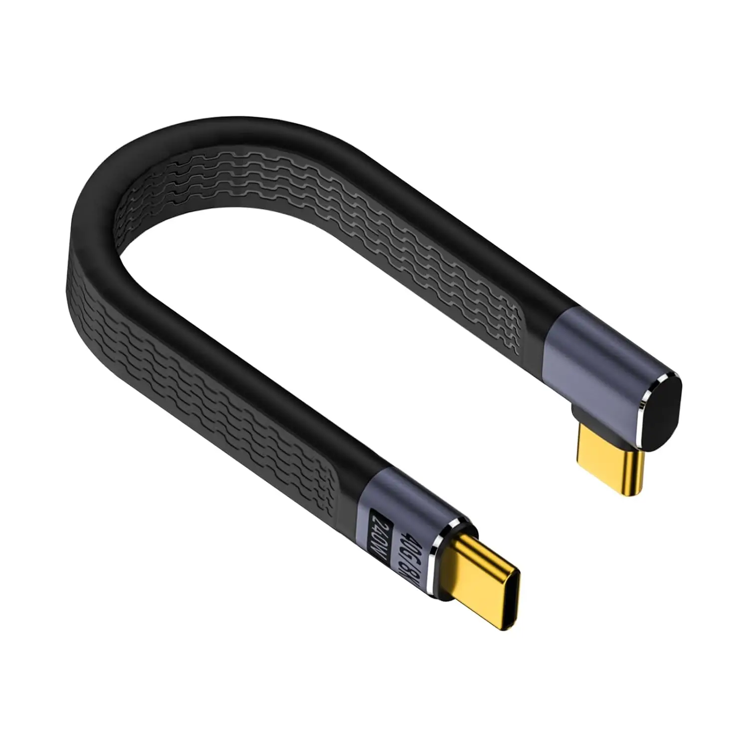 10PCS 5-Inch Short USB-C Fast Charging Cable 240W 40Gbps Flat Flexible Right-Angle PD 3.1 Compatible For IPhone 15,Galaxy S23&Mo