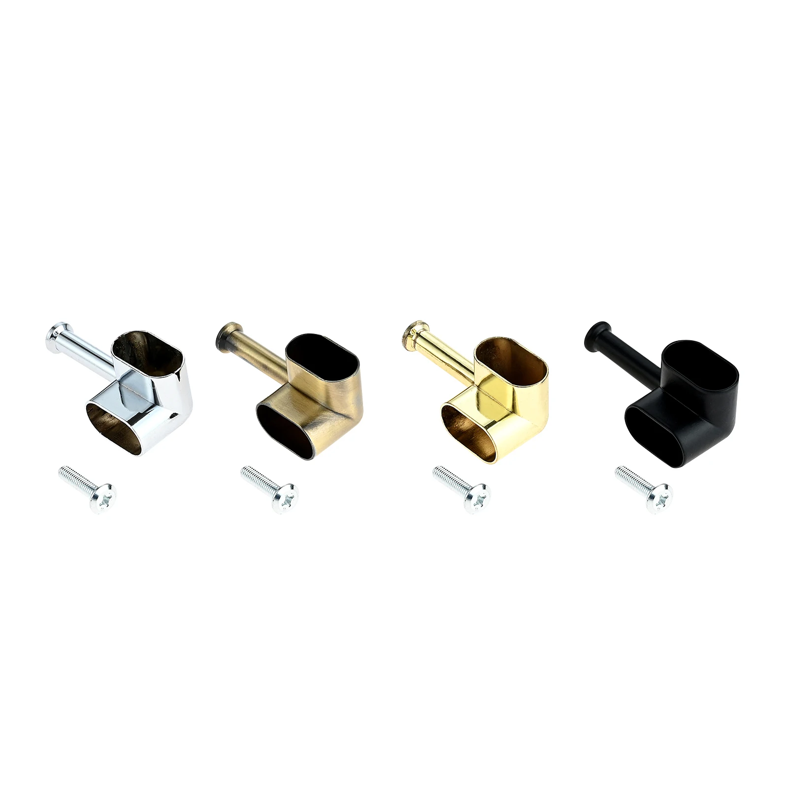2Pcs Closet Rod Bracket Support With 4 Screws Polished Chrome/Bronze/Gold/Black Suitable For Installing Clothes Drying Rod